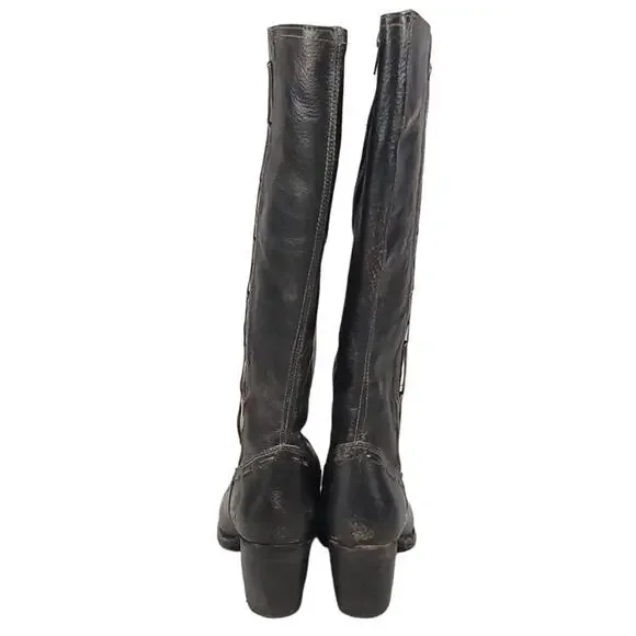 Bed Stu Fate Tall Boots Black Hand Wash Bohemian Western Cowgirl